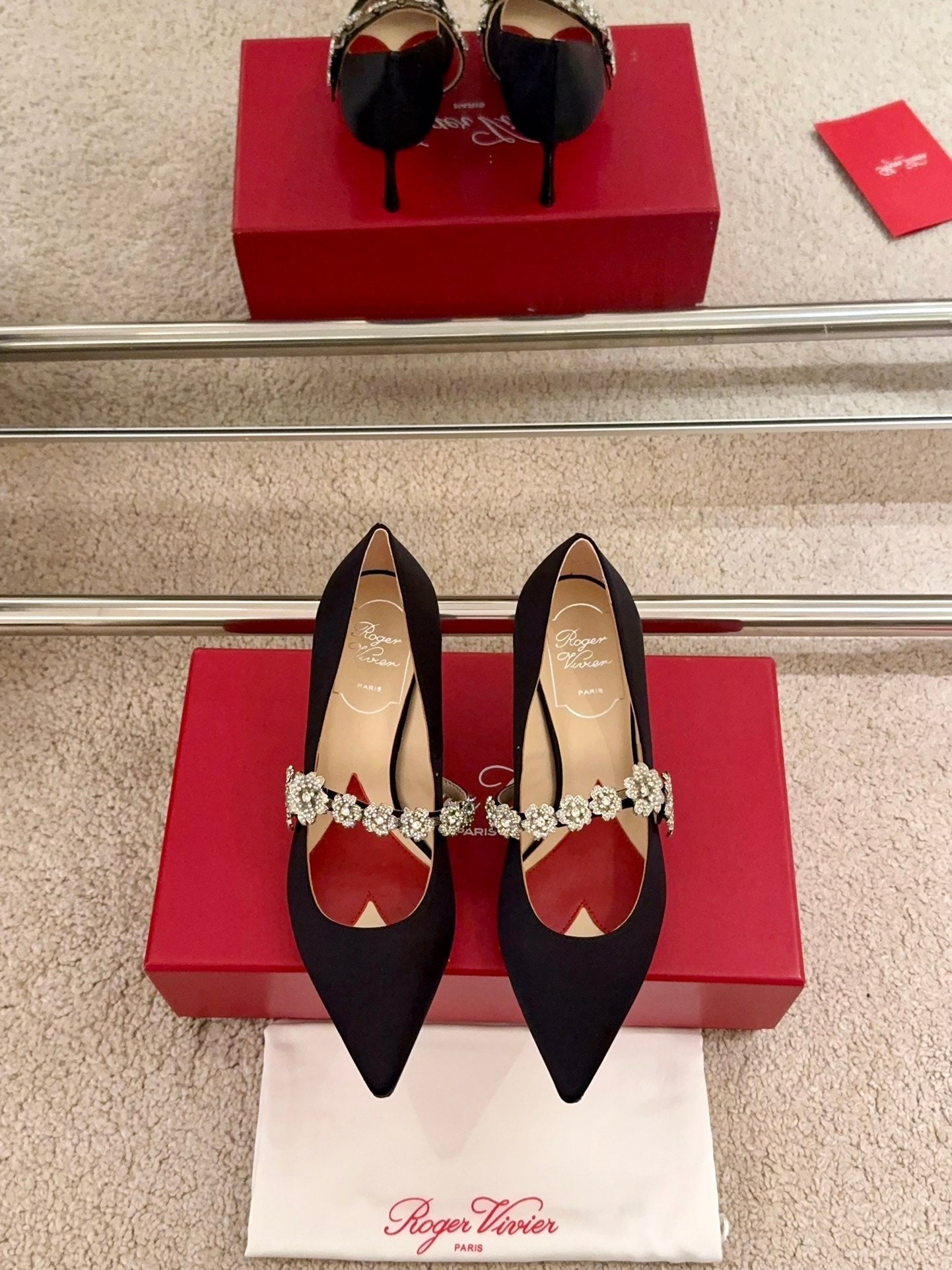 EFFLORESCENCE MARY JANE PUMPS IN BLACK SILK - 34