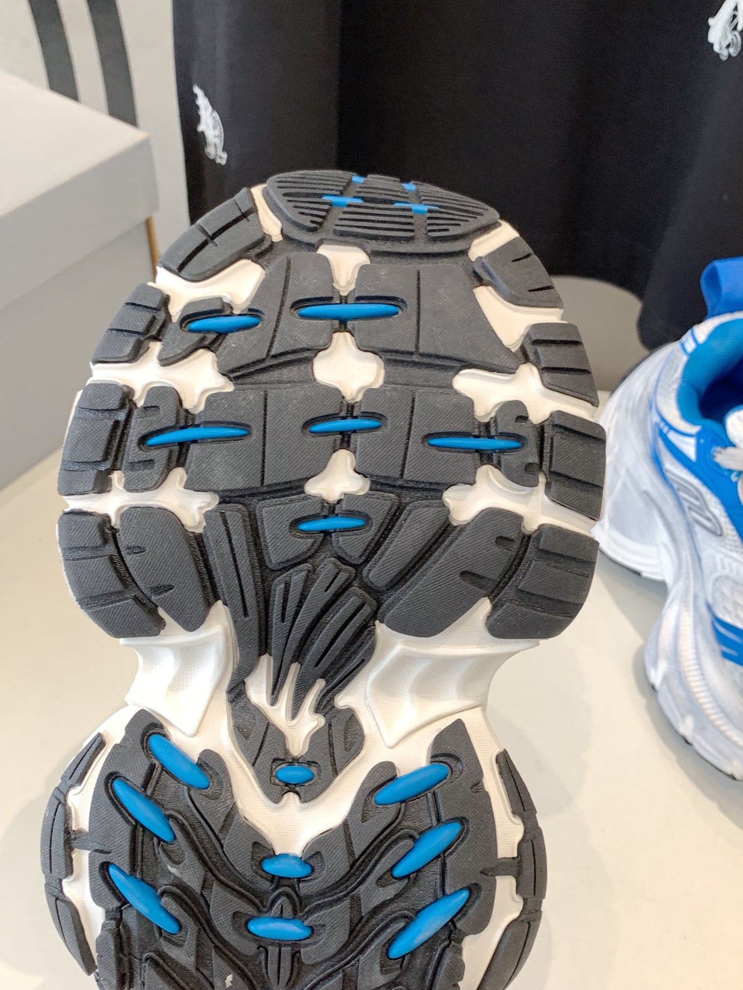DAD SHOES IN WHITE MIX BLUE MESH AND CALFSKIN - 35