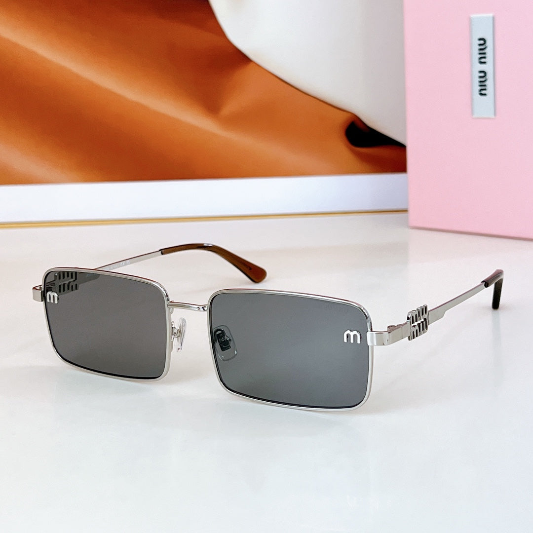 LOGO SQUARE SUNGLASSES SMU808 IN METAL - Silver/Black