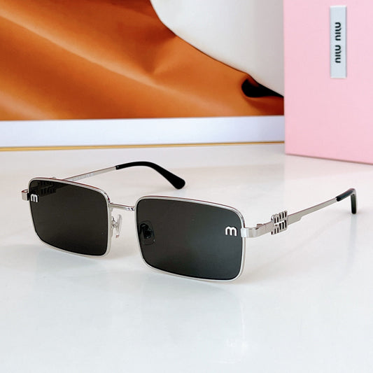 LOGO SQUARE SUNGLASSES SMU808 IN METAL - Silver/Black