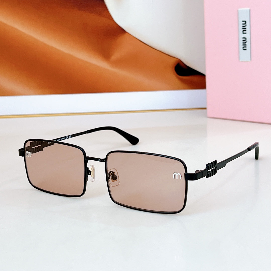 LOGO SQUARE SUNGLASSES SMU808 IN METAL - Silver/Black