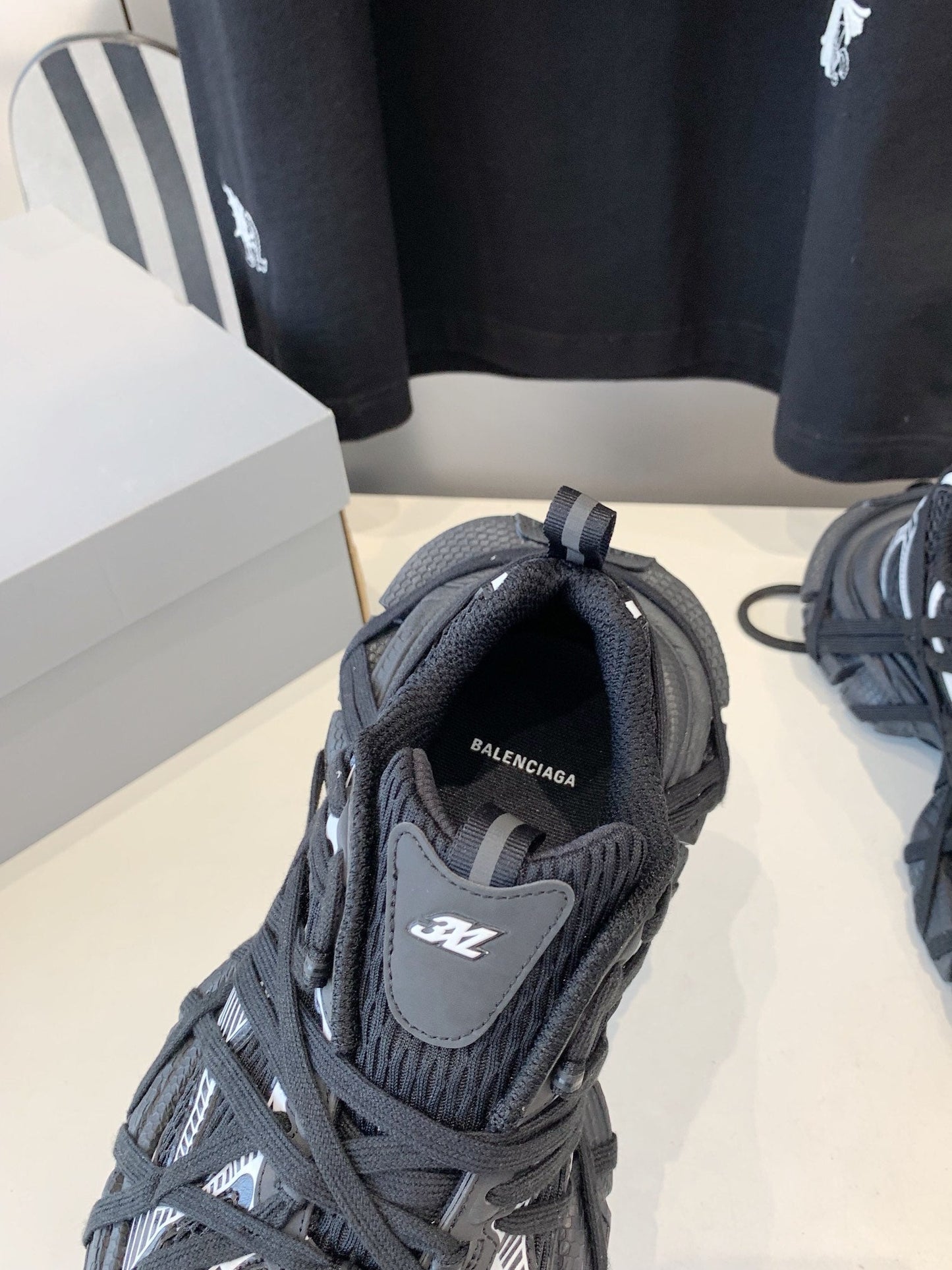 3XL EXTREME LACE SNEAKER BLACK MIX WHITE - 35