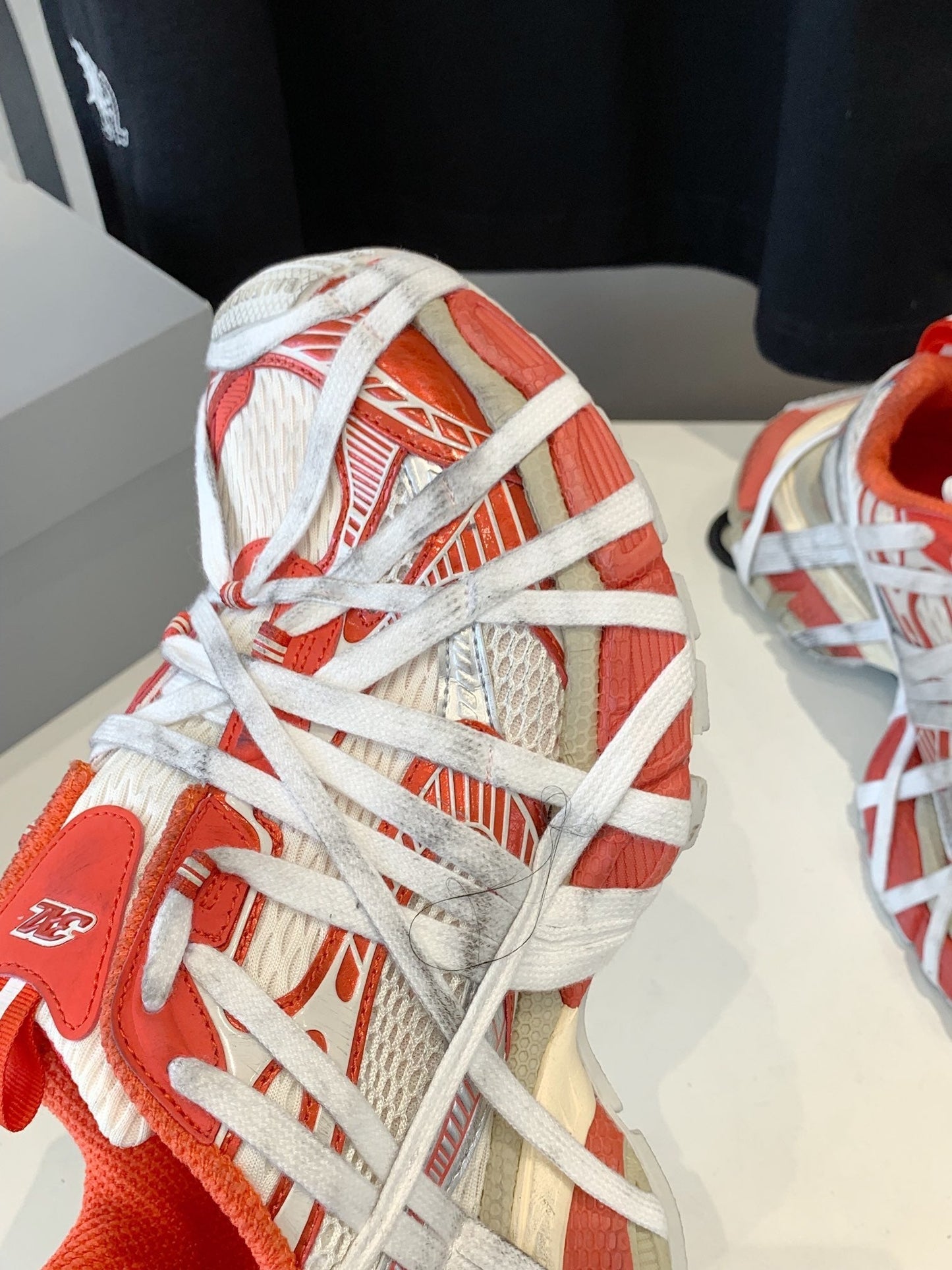 3XL EXTREME LACE SNEAKER ORANGE MIX DUST WHITE AND SILVER - 35