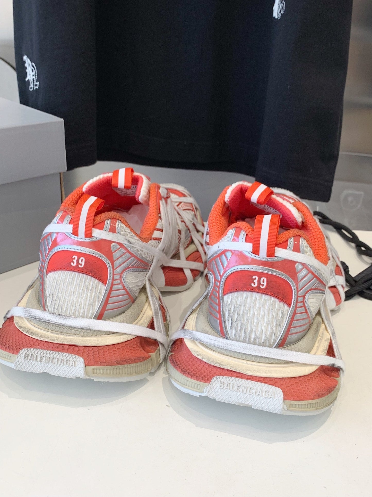 3XL EXTREME LACE SNEAKER ORANGE MIX DUST WHITE AND SILVER - 35