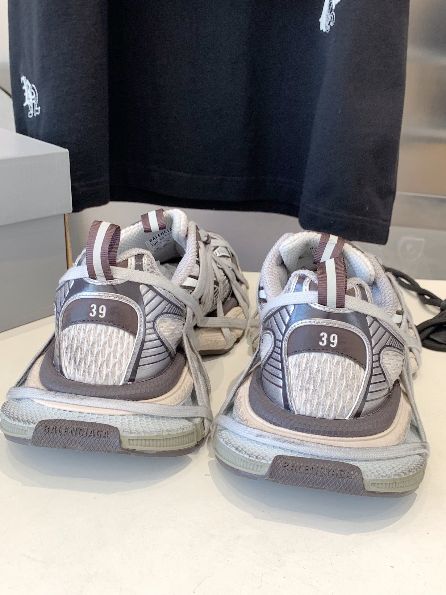 3XL EXTREME LACE SNEAKER BROWN MIX DUST WHITE AND SILVER - 35