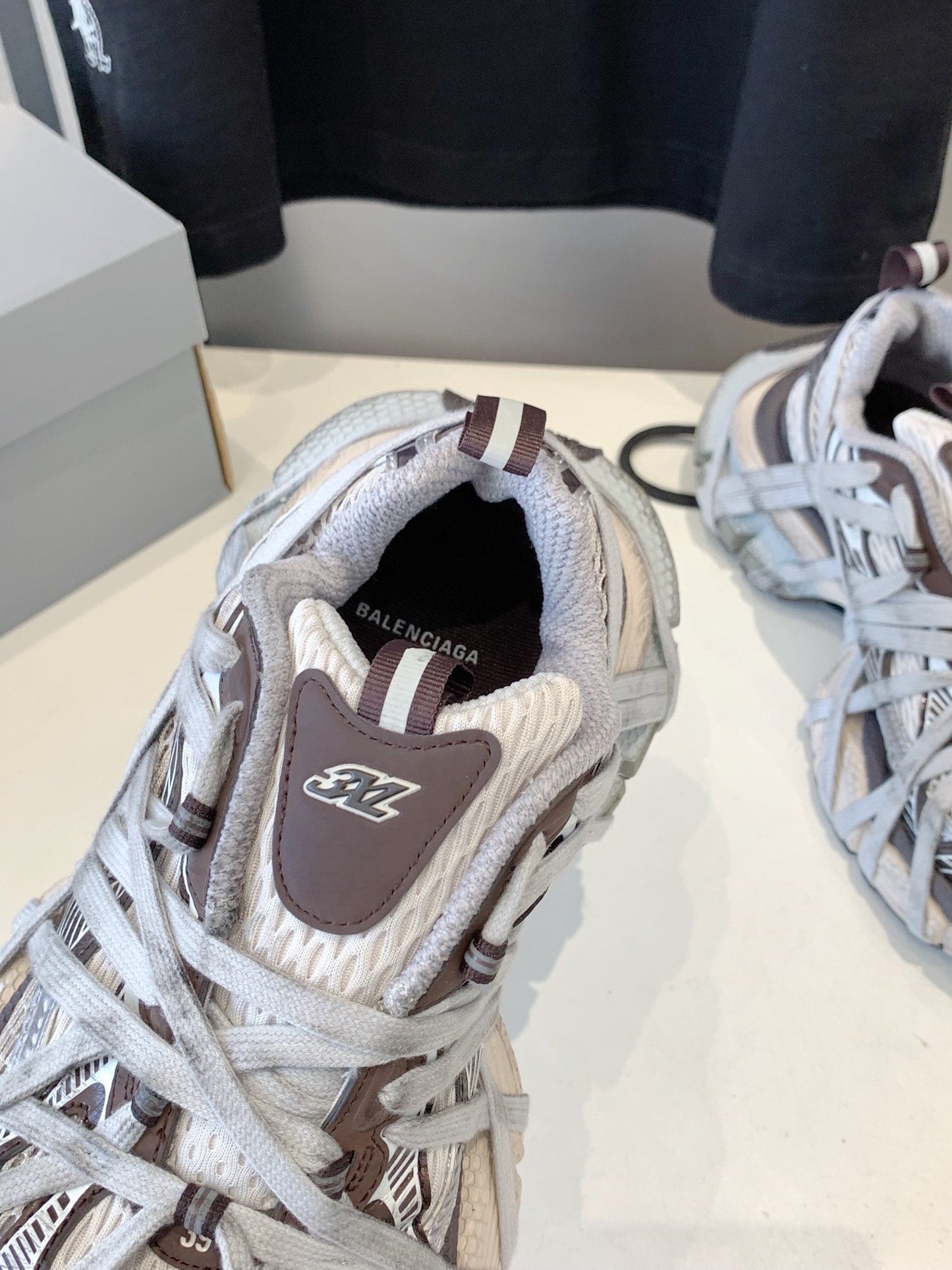 3XL EXTREME LACE SNEAKER BROWN MIX DUST WHITE AND SILVER - 35