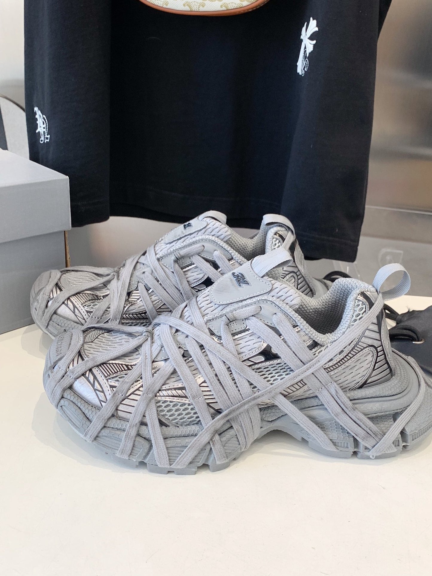 3XL EXTREME LACE SNEAKER ALL GRAY - 35