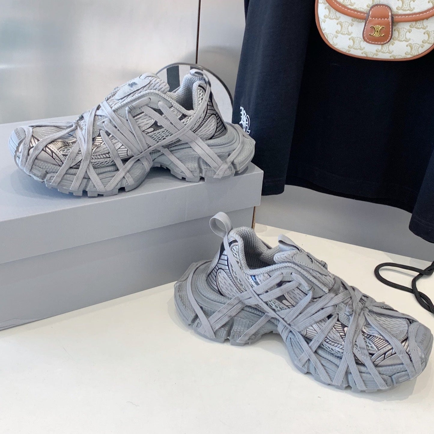 3XL EXTREME LACE SNEAKER ALL GRAY - 35