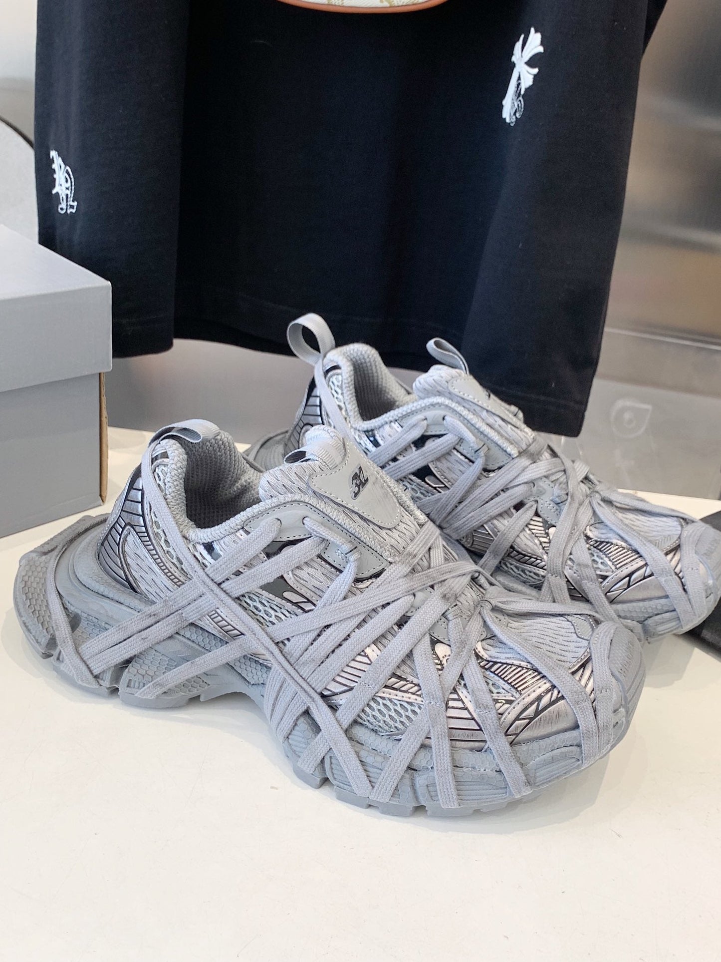 3XL EXTREME LACE SNEAKER ALL GRAY - 35