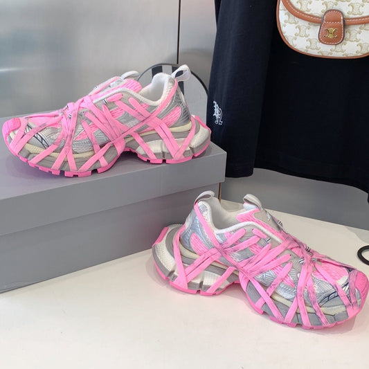 3XL EXTREME LACE SNEAKER SILVER AND PINK - 35