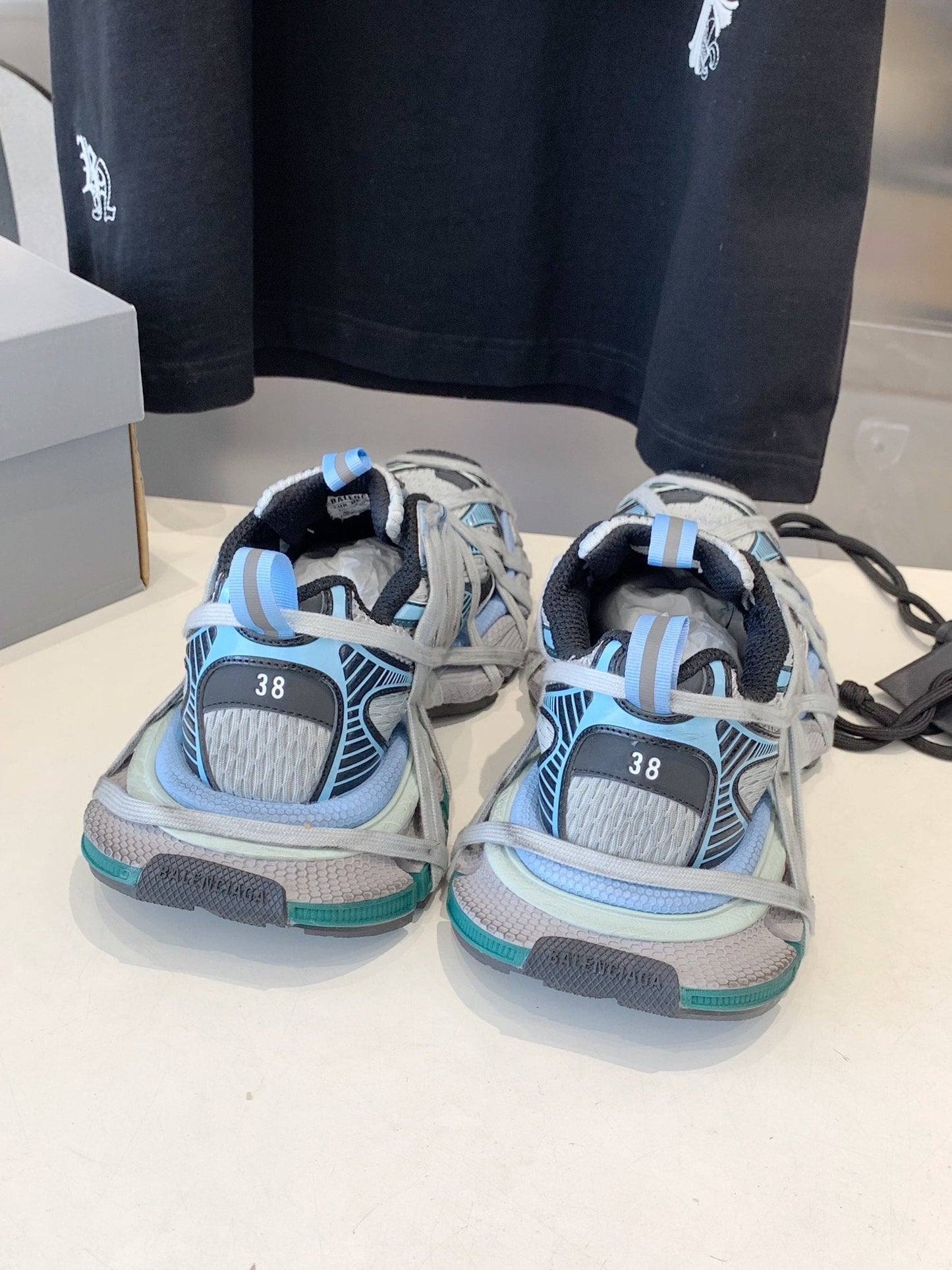 3XL EXTREME LACE SNEAKER GRAY AND LIGHT BLUE - 35