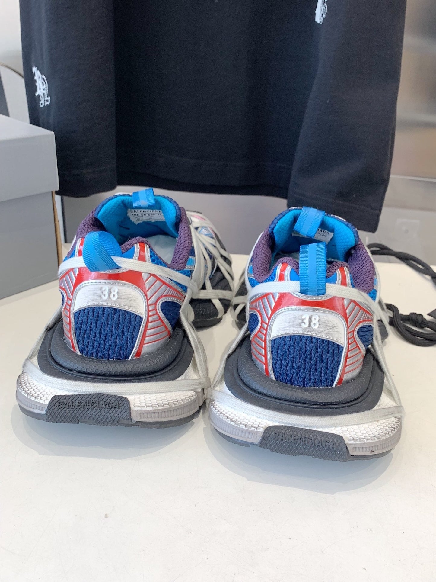 3XL EXTREME LACE SNEAKER BLUE MIX PINK SILVER AND RED - 35