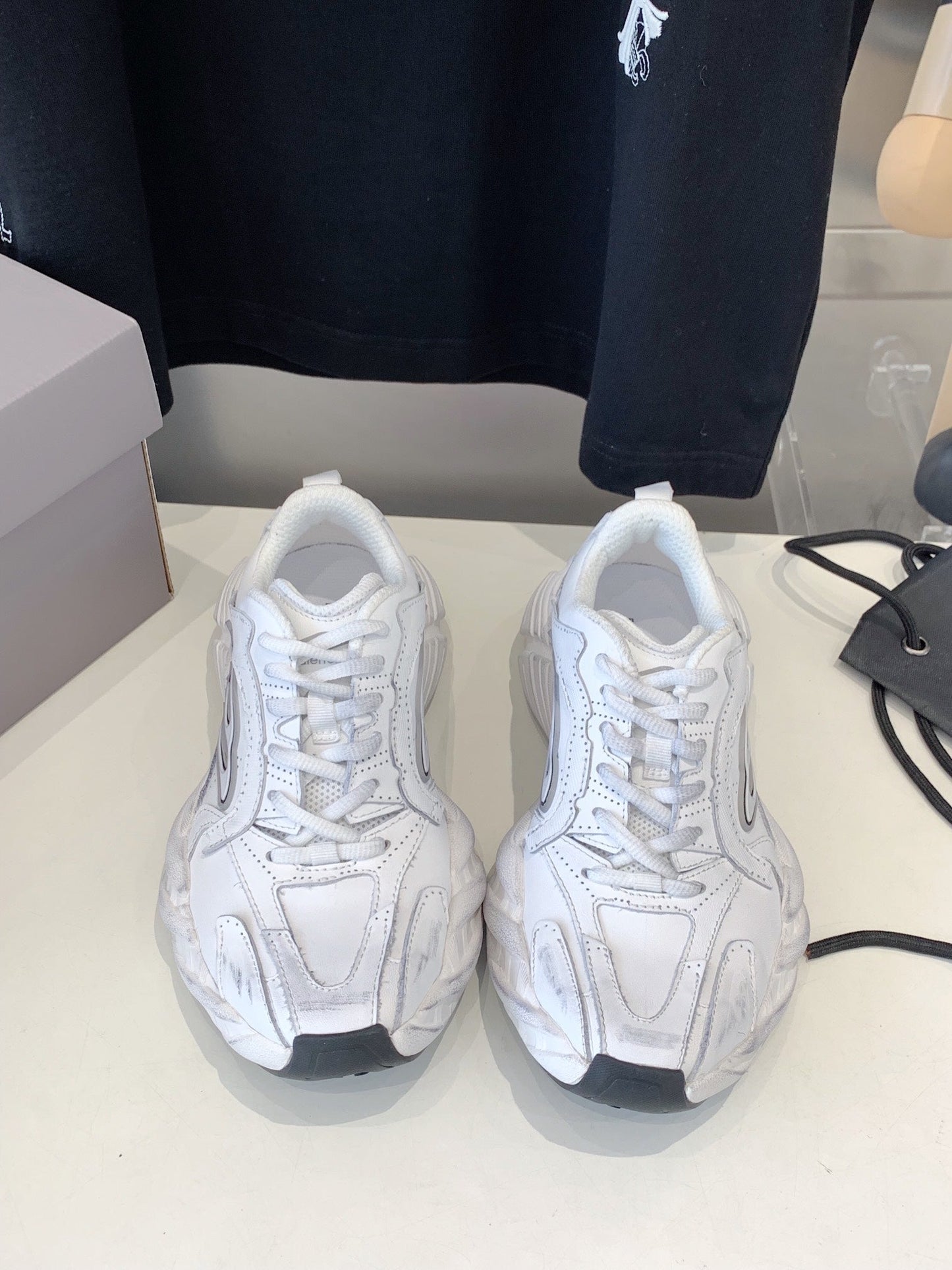 MONDAY SHOE IN WHITE COWSKIN AND POLYESTER - 35