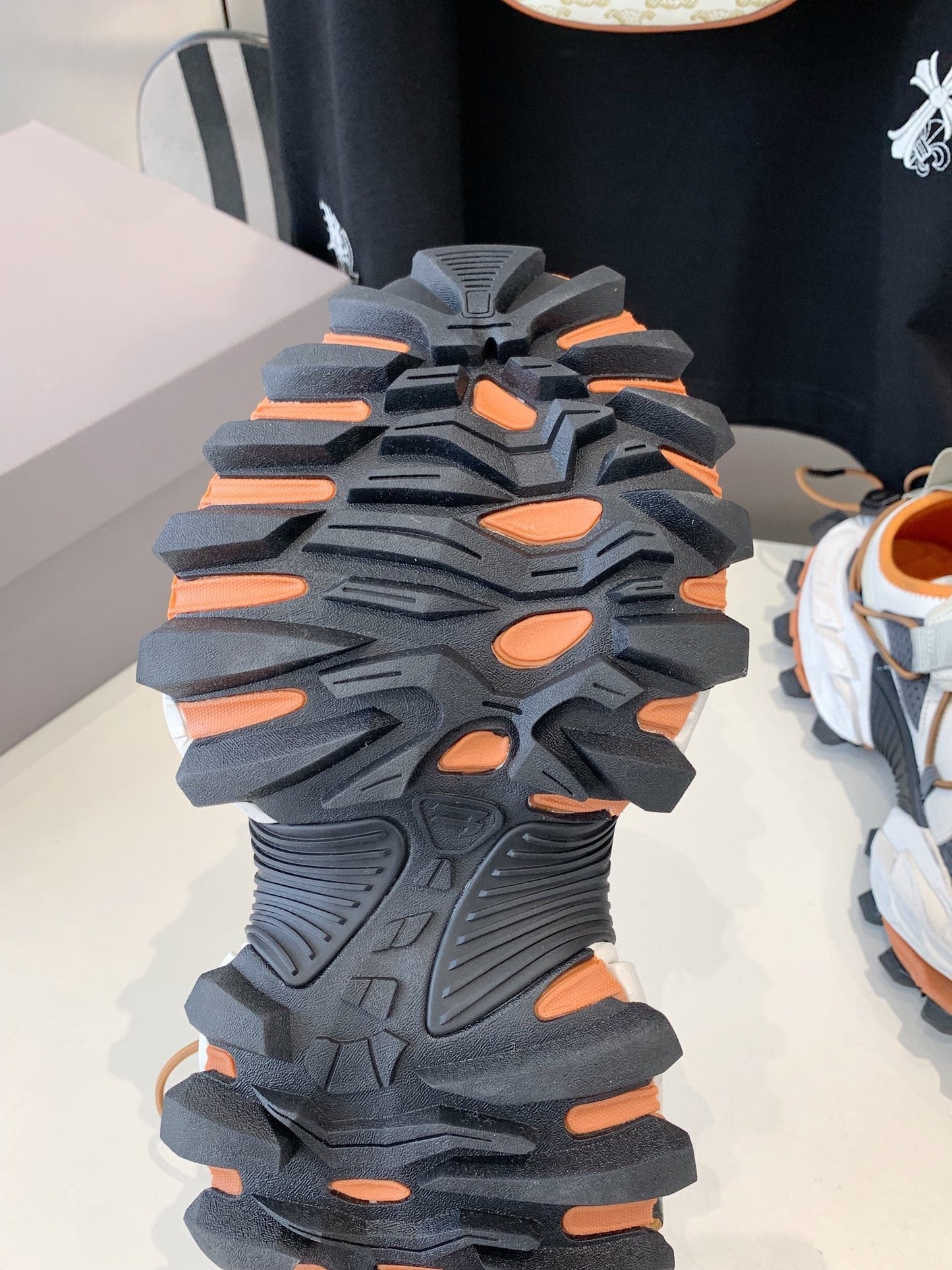 HIKE SNEAKER IN BEIGE AND ORANGE MESH, POLYURETHANE AND POLYESTER - 35