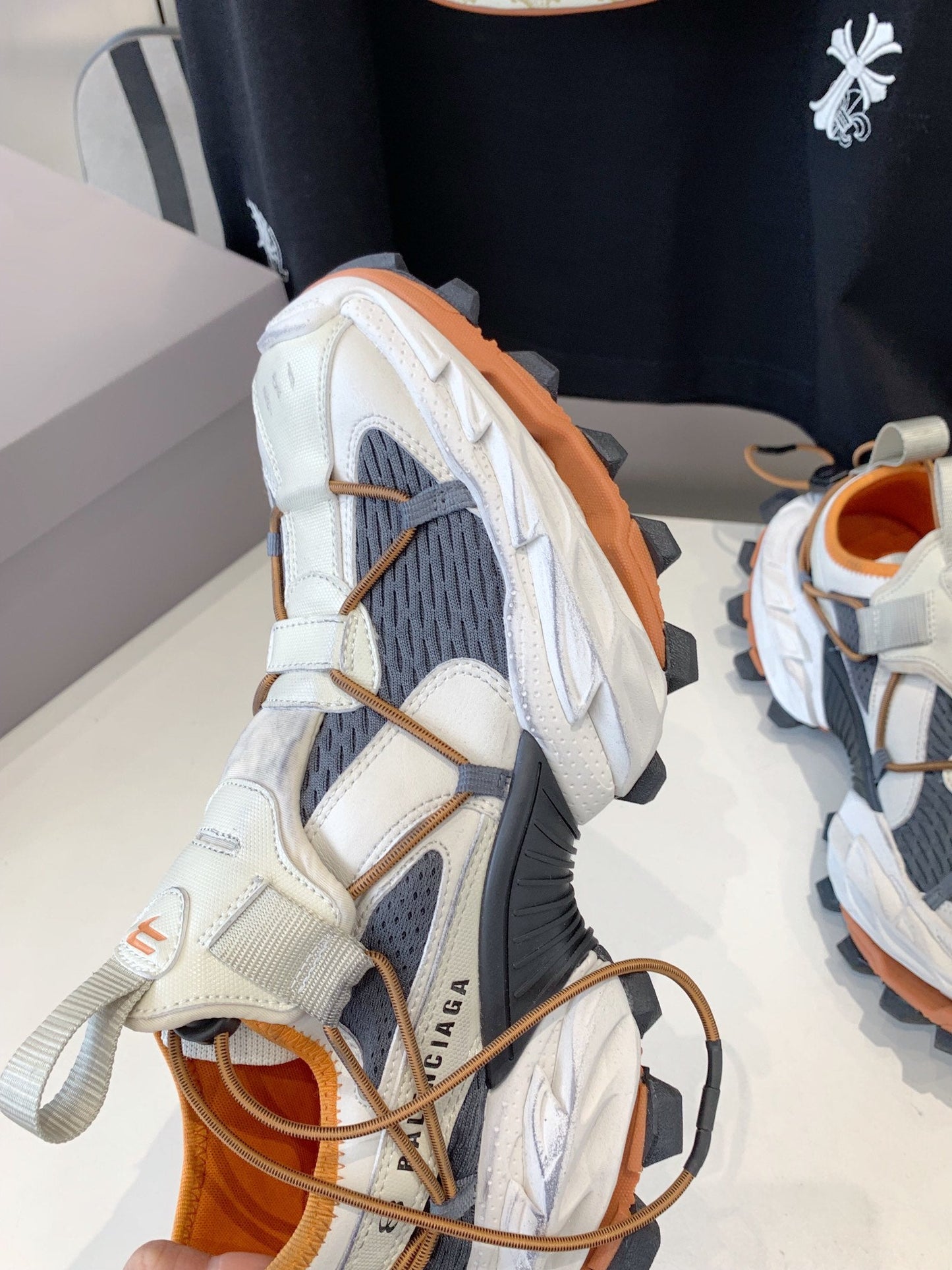 HIKE SNEAKER IN BEIGE AND ORANGE MESH, POLYURETHANE AND POLYESTER - 35