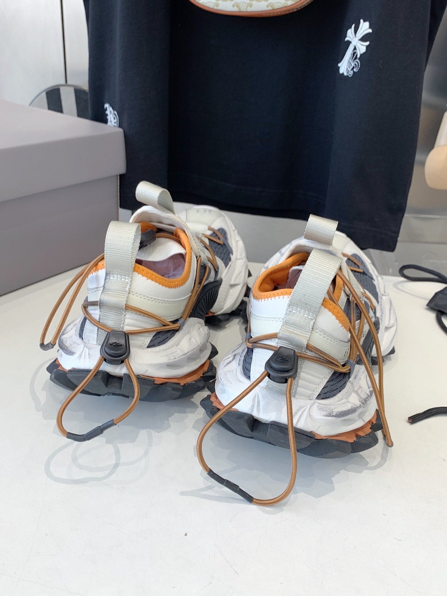 HIKE SNEAKER IN BEIGE AND ORANGE MESH, POLYURETHANE AND POLYESTER - 35