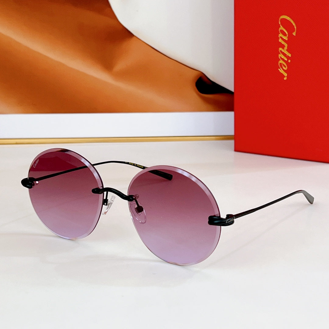 PREMIÈRE RIMLESS ROUND FRAME SUNGLASSES CT0475 IN METAL - Light grey