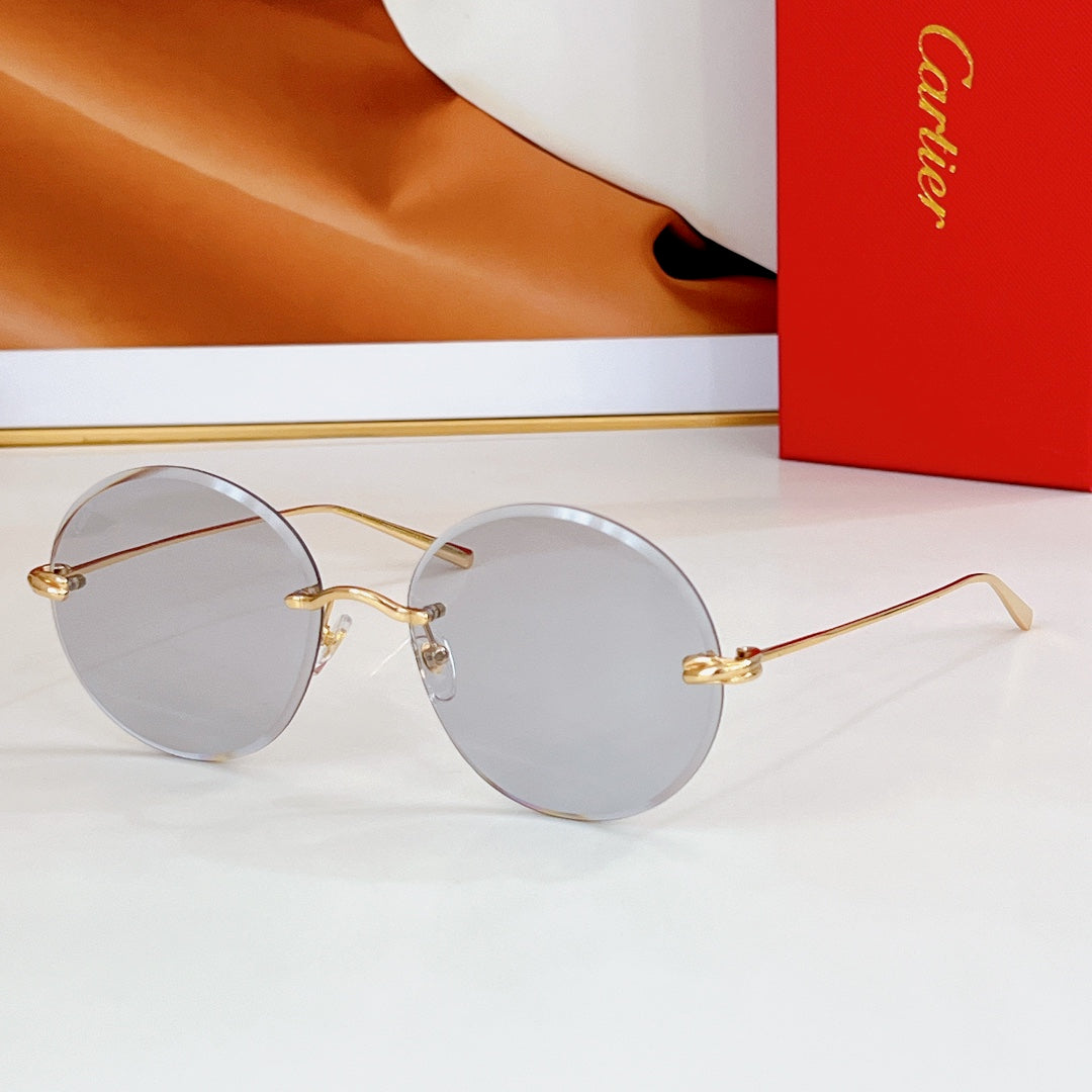 PREMIÈRE RIMLESS ROUND FRAME SUNGLASSES CT0475 IN METAL - Light grey