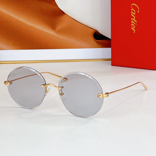 PREMIÈRE RIMLESS ROUND FRAME SUNGLASSES CT0475 IN METAL - Light grey
