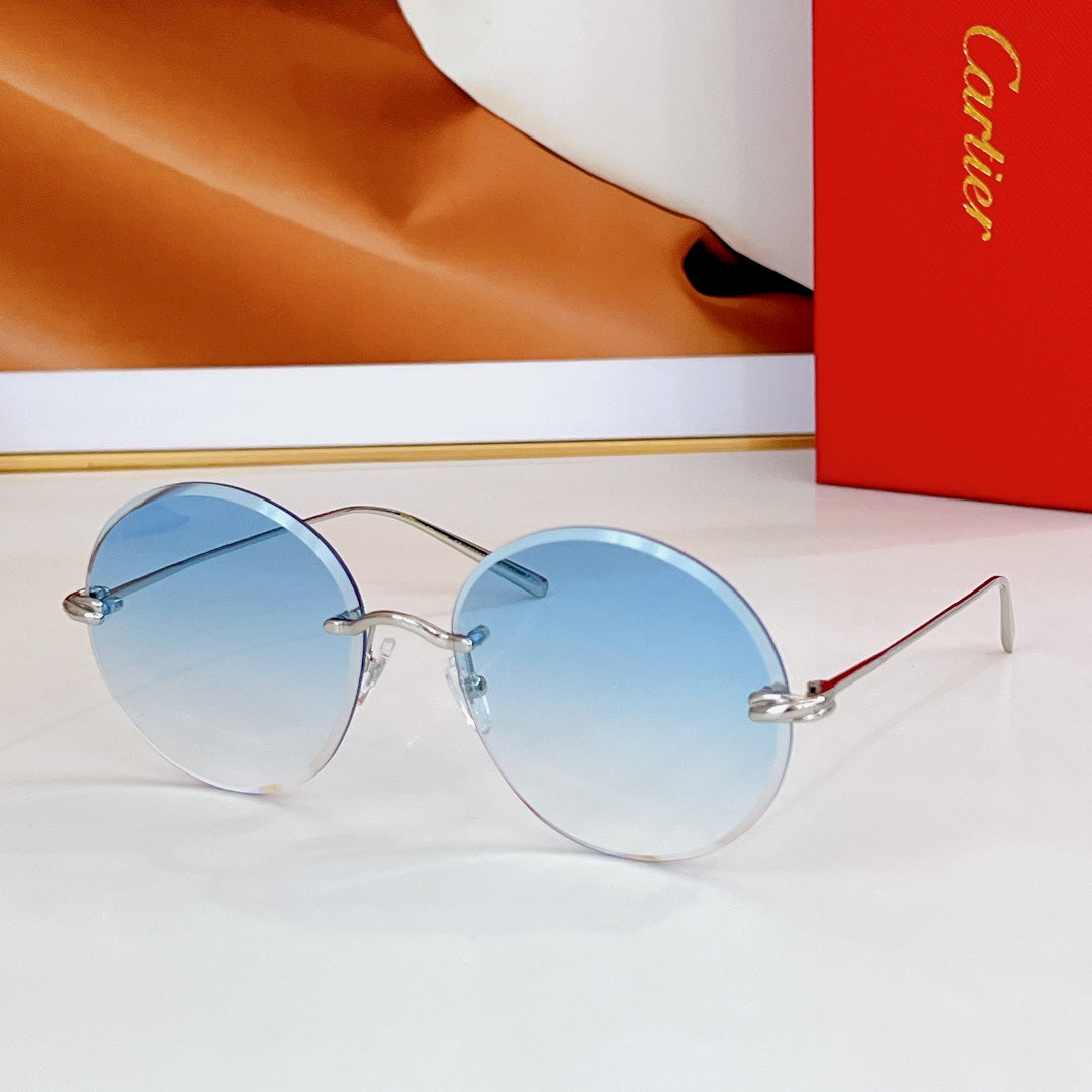PREMIÈRE RIMLESS ROUND FRAME SUNGLASSES CT0475 IN METAL - Light grey