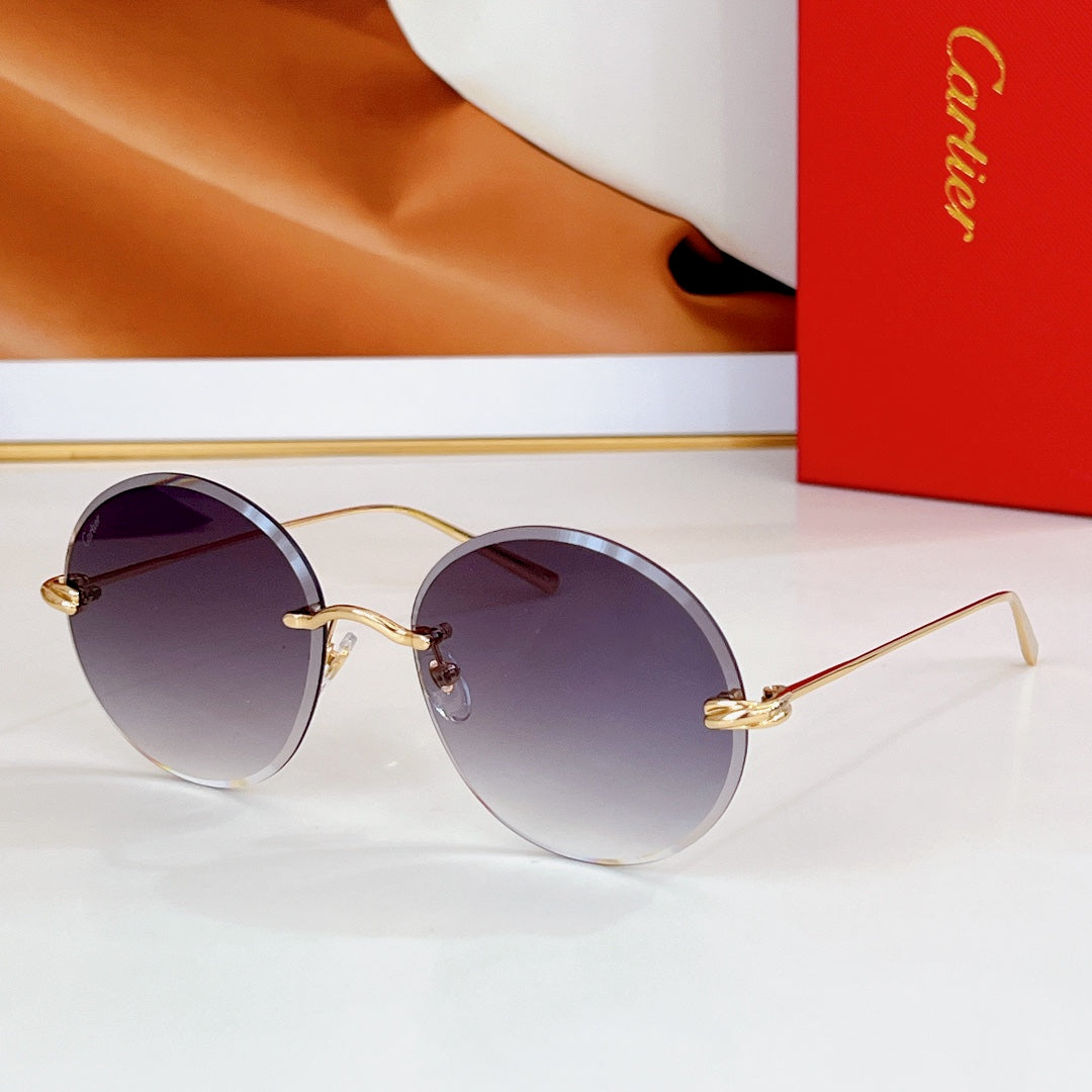 PREMIÈRE RIMLESS ROUND FRAME SUNGLASSES CT0475 IN METAL - Light grey