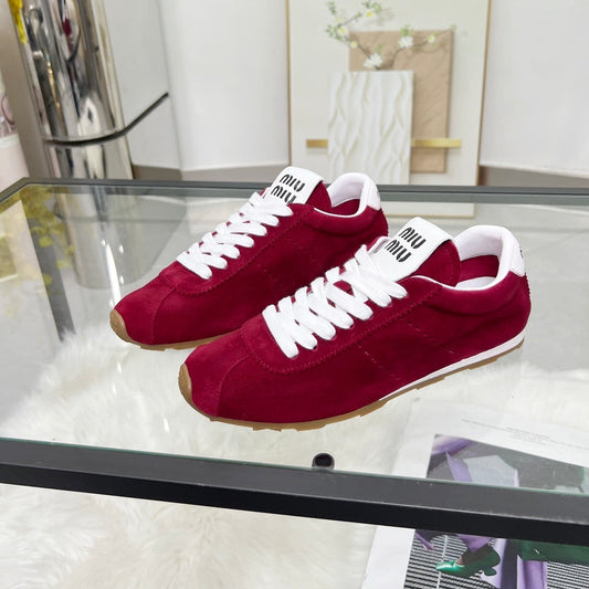 Кросівки MIUMIU 26S з бордової замші