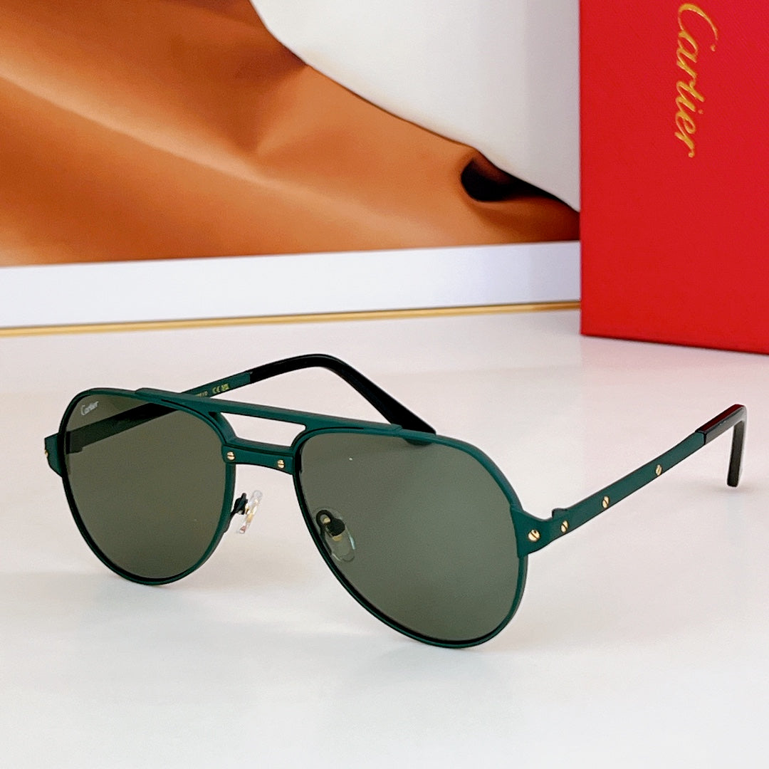 SANTOS AVIATOR FRAME SUNGLASSES CT0639S IN METAL - Brown