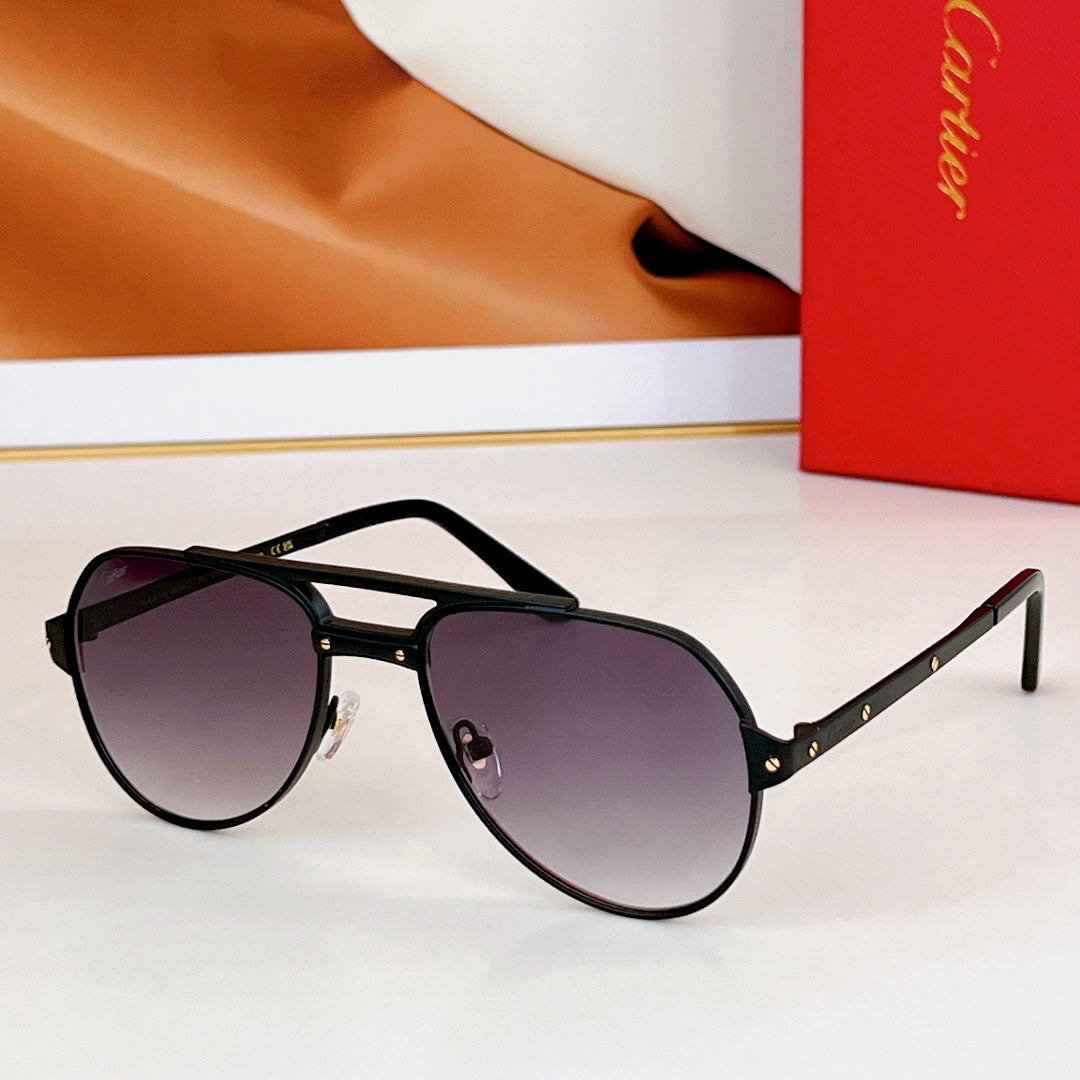 SANTOS AVIATOR FRAME SUNGLASSES CT0639S IN METAL - Brown