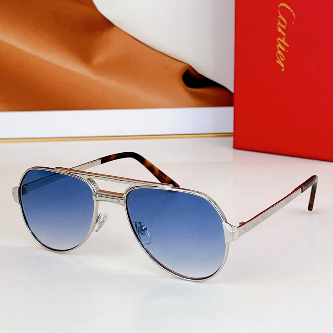SANTOS AVIATOR FRAME SUNGLASSES CT0639S IN METAL - Brown