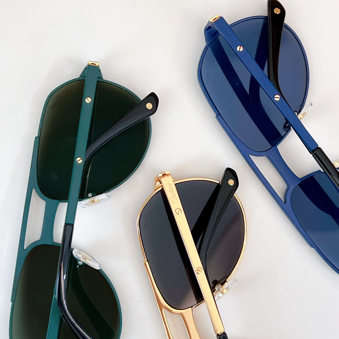 SANTOS AVIATOR FRAME SUNGLASSES CT0639S IN METAL - Brown