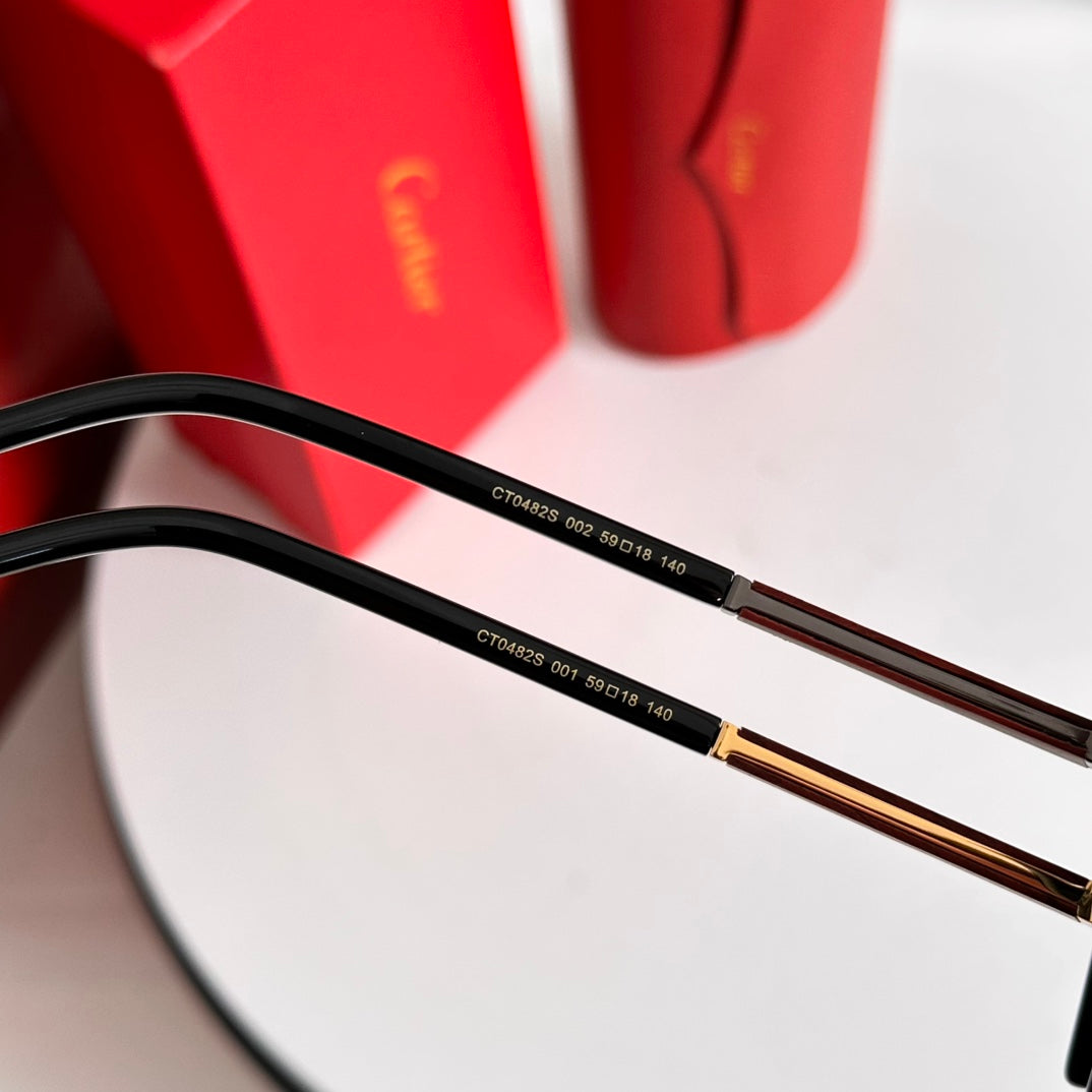 SANTOS ROUND FRAME SUNGLASSES 524480 IN METAL AND WOODEN - Black