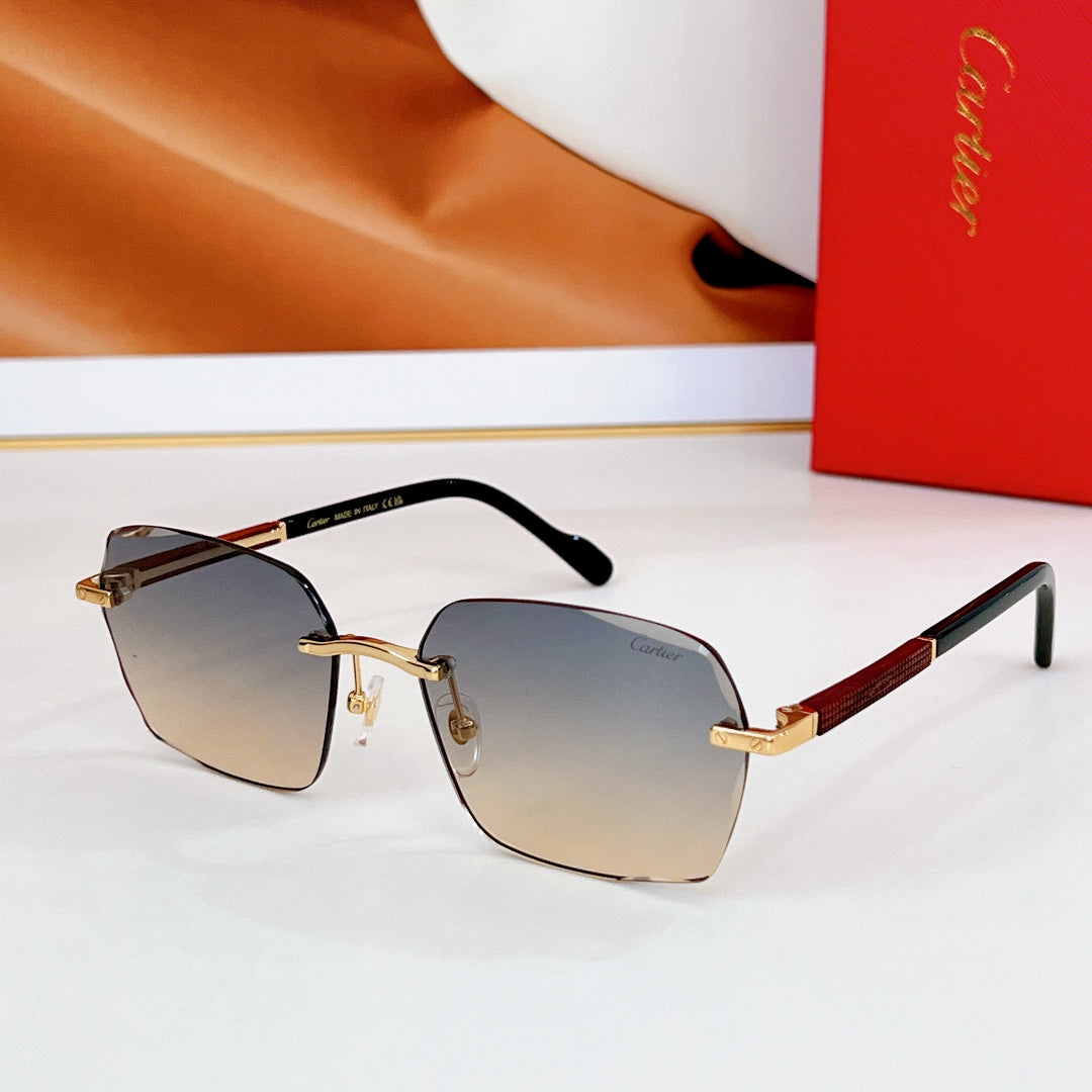 SANTOS SQUARE FRAME SUNGLASSES CT0483S IN METAL - Blue
