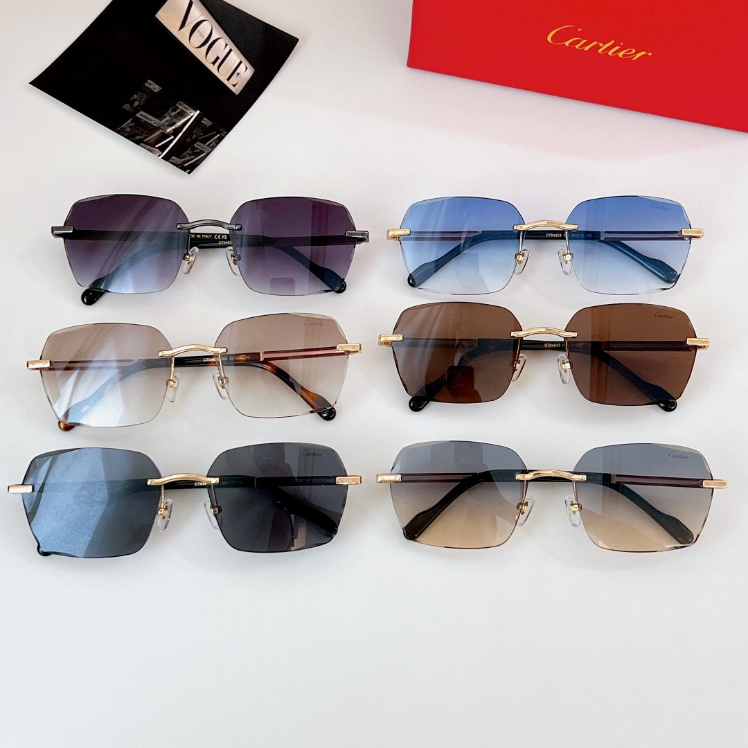 SANTOS SQUARE FRAME SUNGLASSES CT0483S IN METAL - Blue