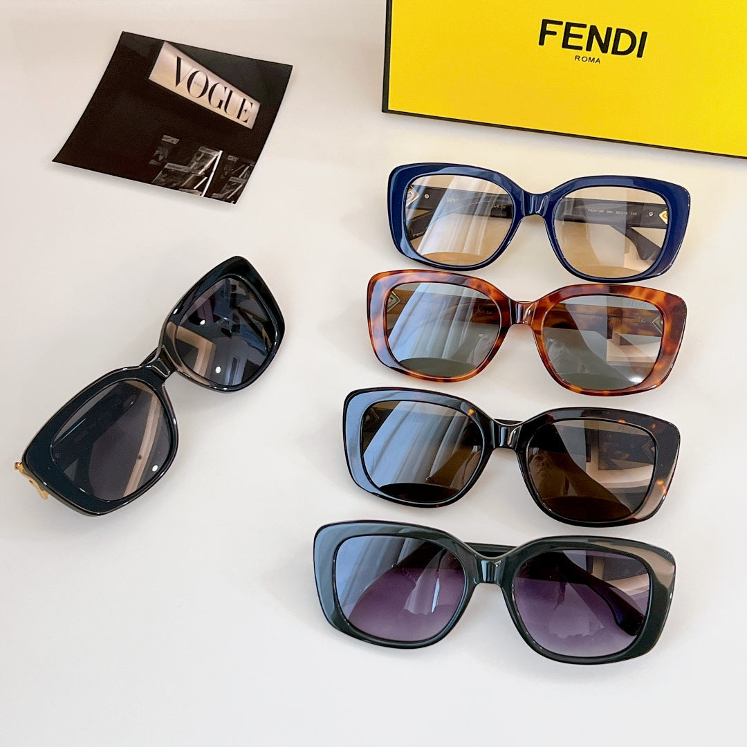ROMA SQUARE FRAME SUNGLASSES FE40138 IN ACETATE - Orange havana