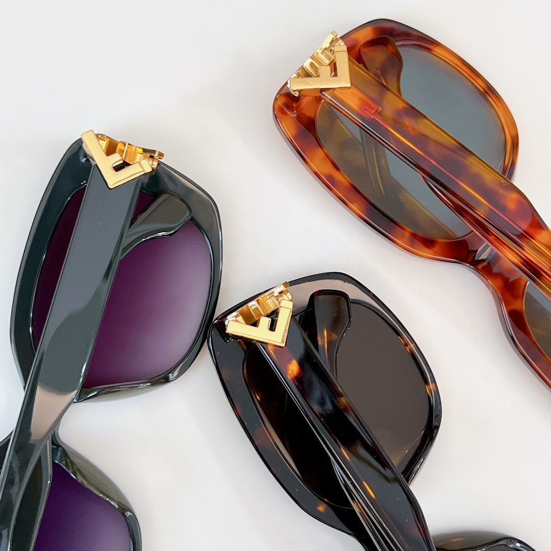 ROMA SQUARE FRAME SUNGLASSES FE40138 IN ACETATE - Orange havana