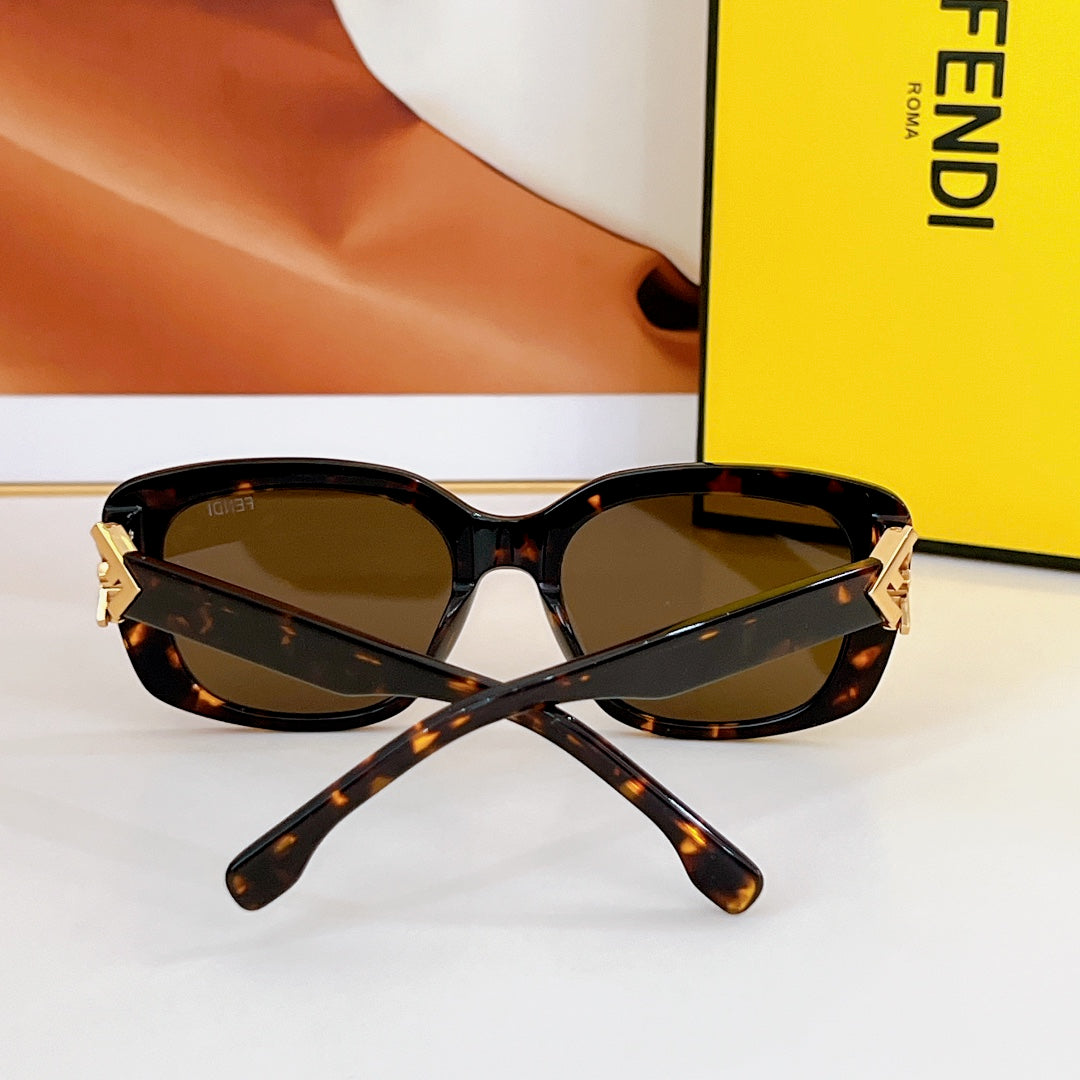 ROMA SQUARE FRAME SUNGLASSES FE40138 IN ACETATE - Orange havana