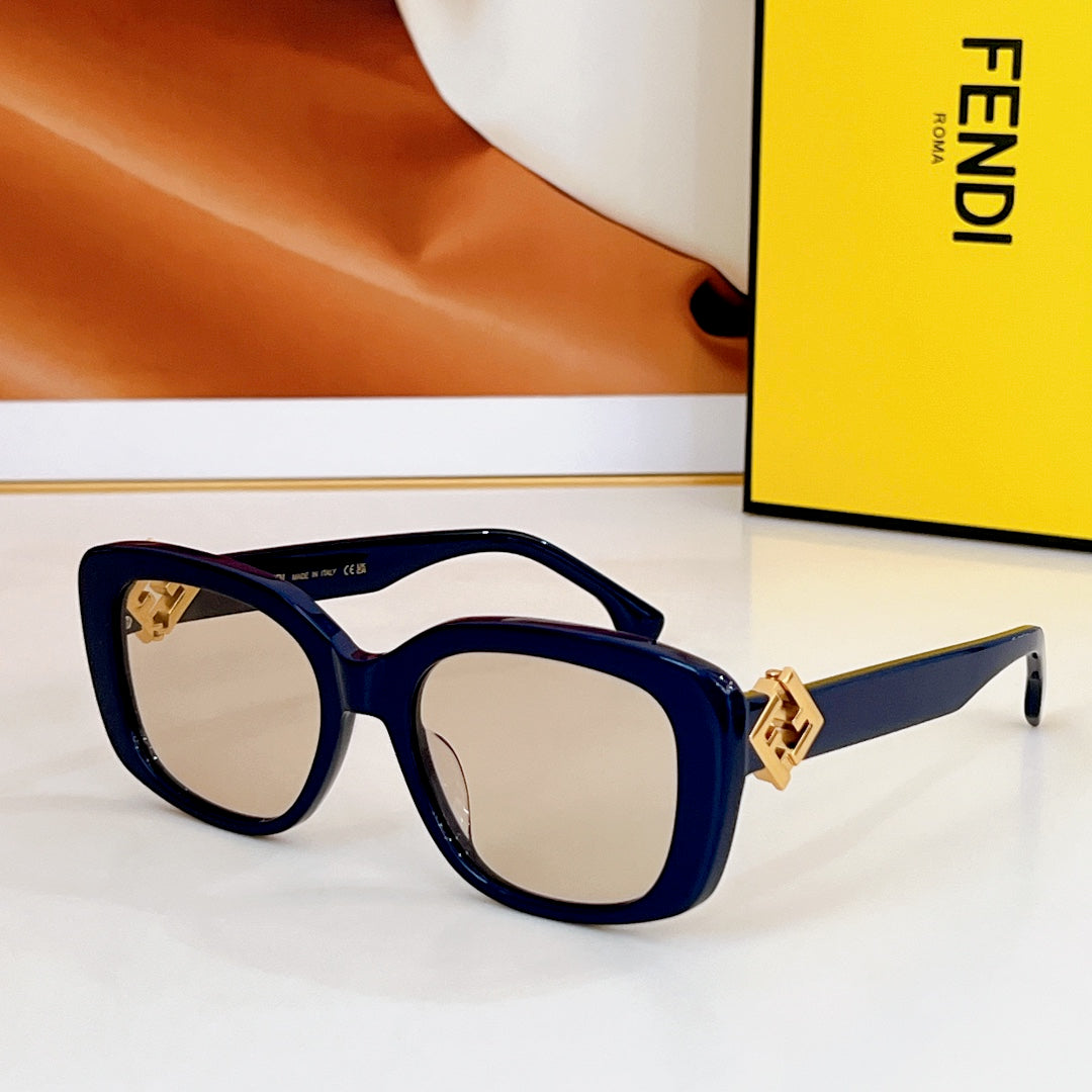 ROMA SQUARE FRAME SUNGLASSES FE40138 IN ACETATE - Orange havana