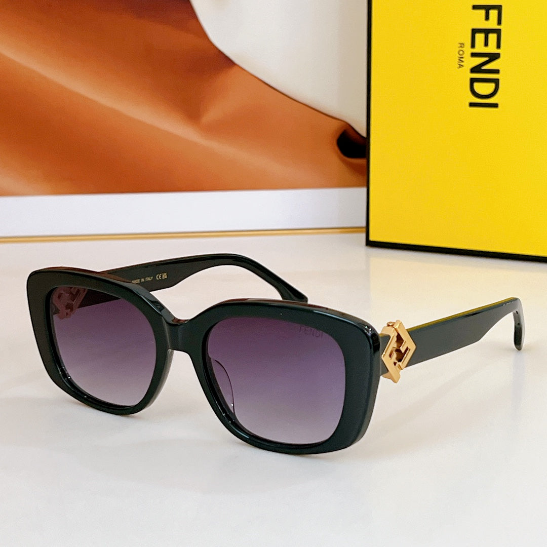 ROMA SQUARE FRAME SUNGLASSES FE40138 IN ACETATE - Orange havana