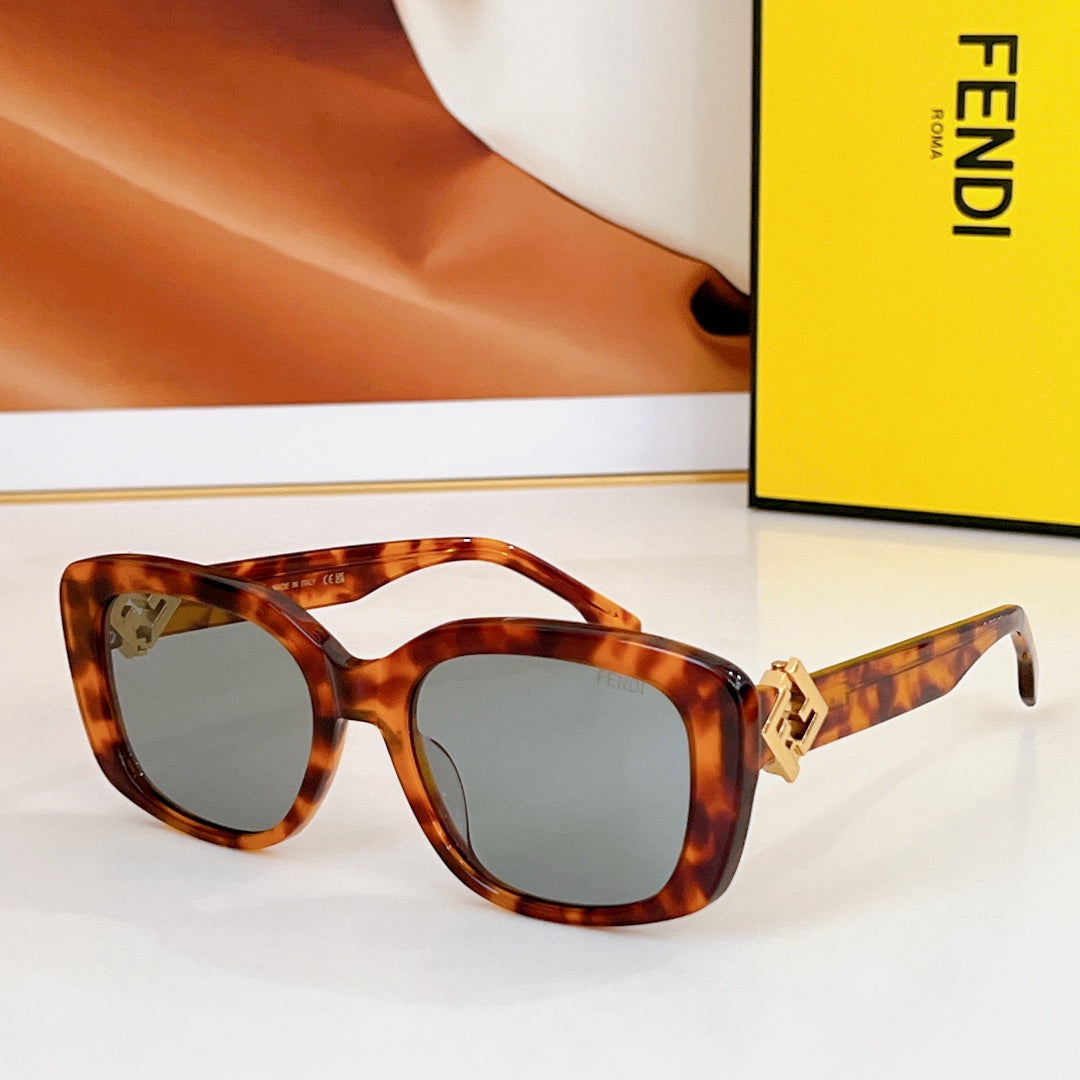ROMA SQUARE FRAME SUNGLASSES FE40138 IN ACETATE - Orange havana