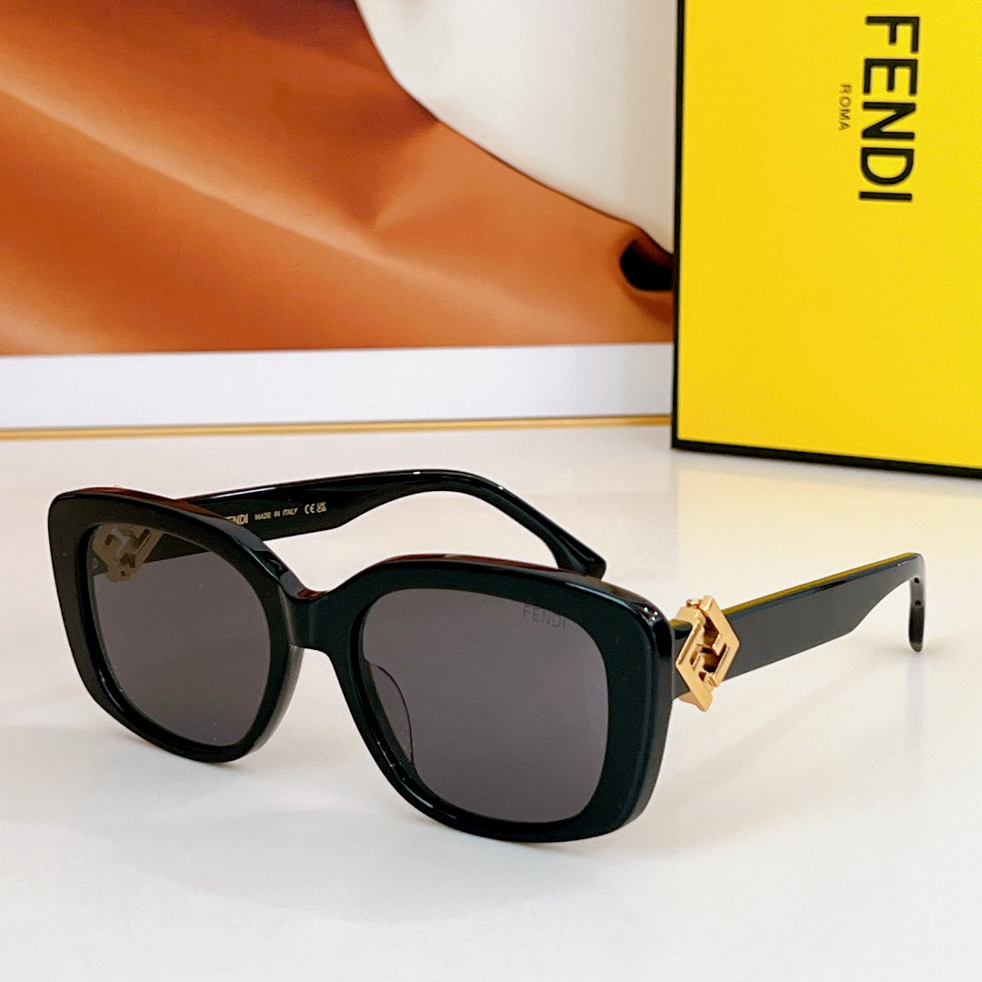 ROMA SQUARE FRAME SUNGLASSES FE40138 IN ACETATE - Orange havana