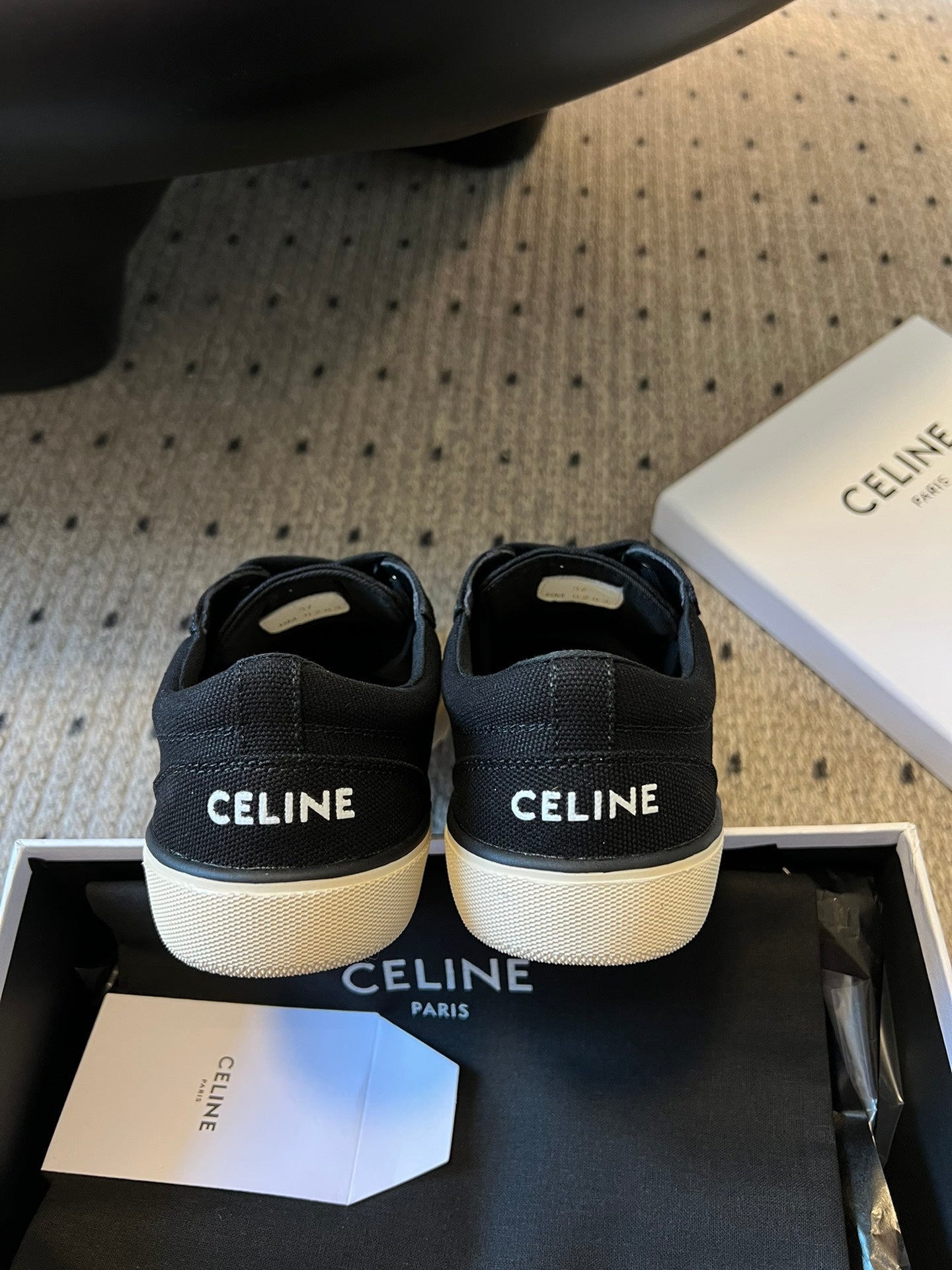 TRAINER LOW LACE-UP SNEAKER IN BLACK CANVAS - 35