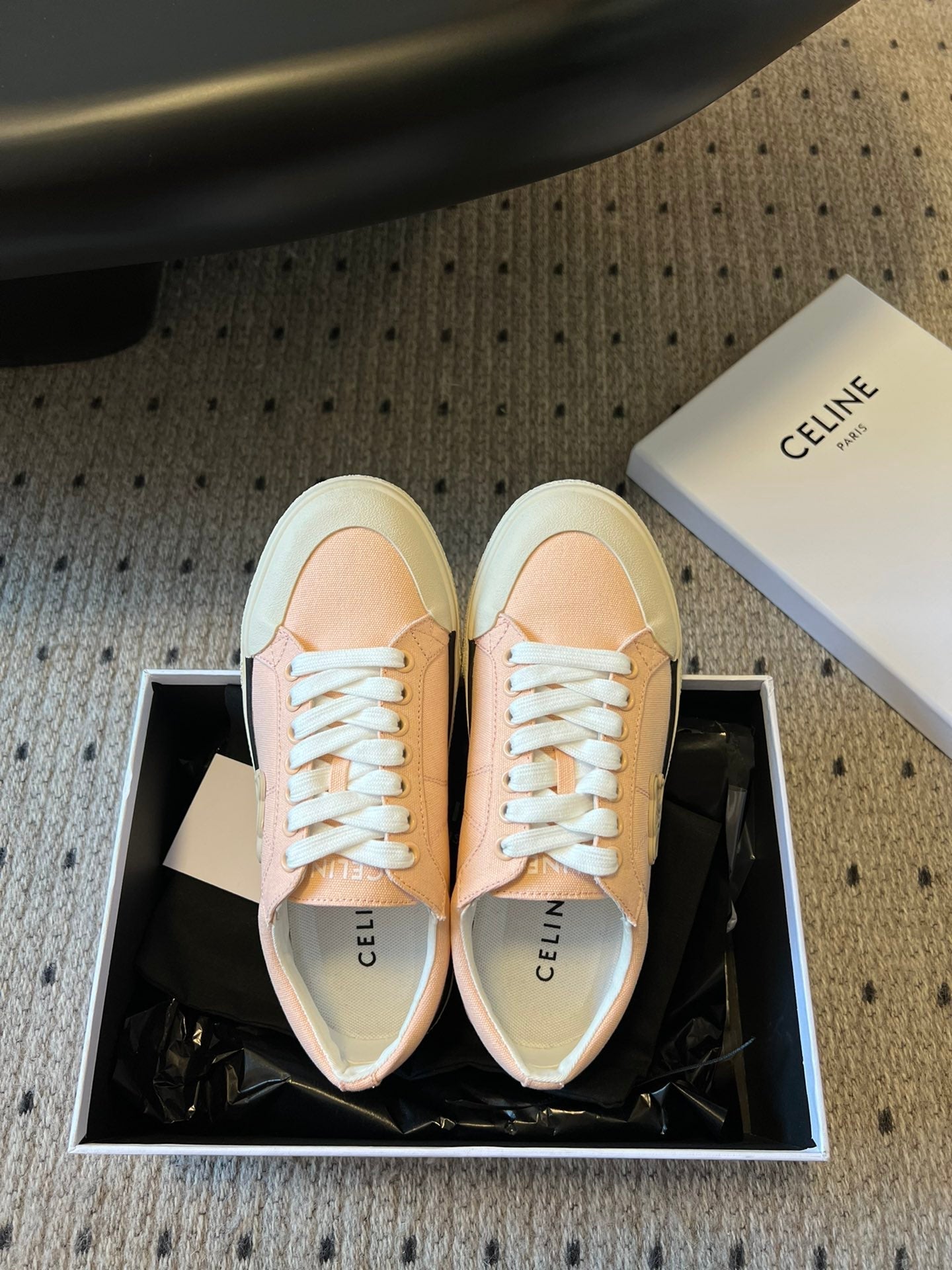 TRAINER LOW LACE-UP SNEAKER IN LIGHT ORANGE CANVAS - 35