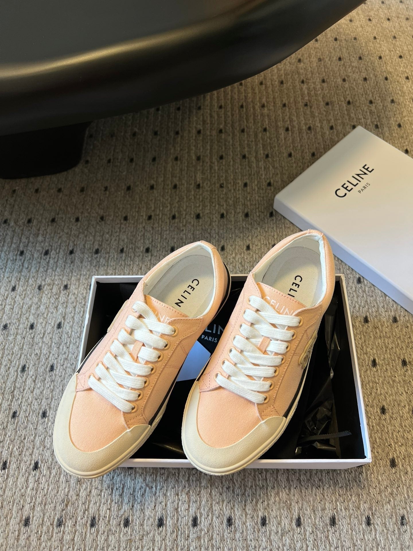 TRAINER LOW LACE-UP SNEAKER IN LIGHT ORANGE CANVAS - 35