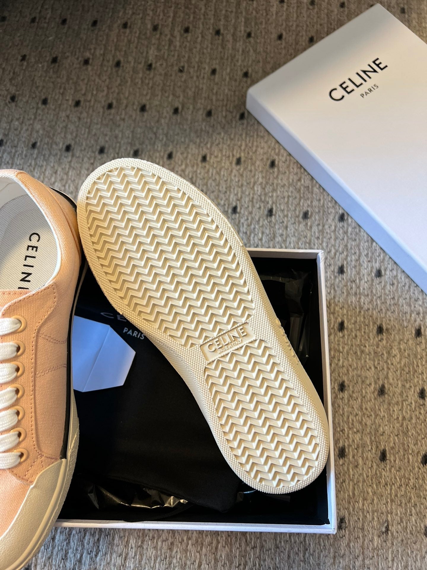 TRAINER LOW LACE-UP SNEAKER IN LIGHT ORANGE CANVAS - 35