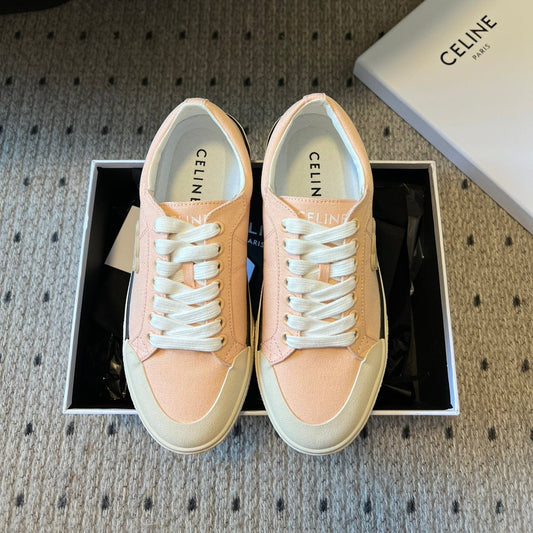 TRAINER LOW LACE-UP SNEAKER IN LIGHT ORANGE CANVAS - 35