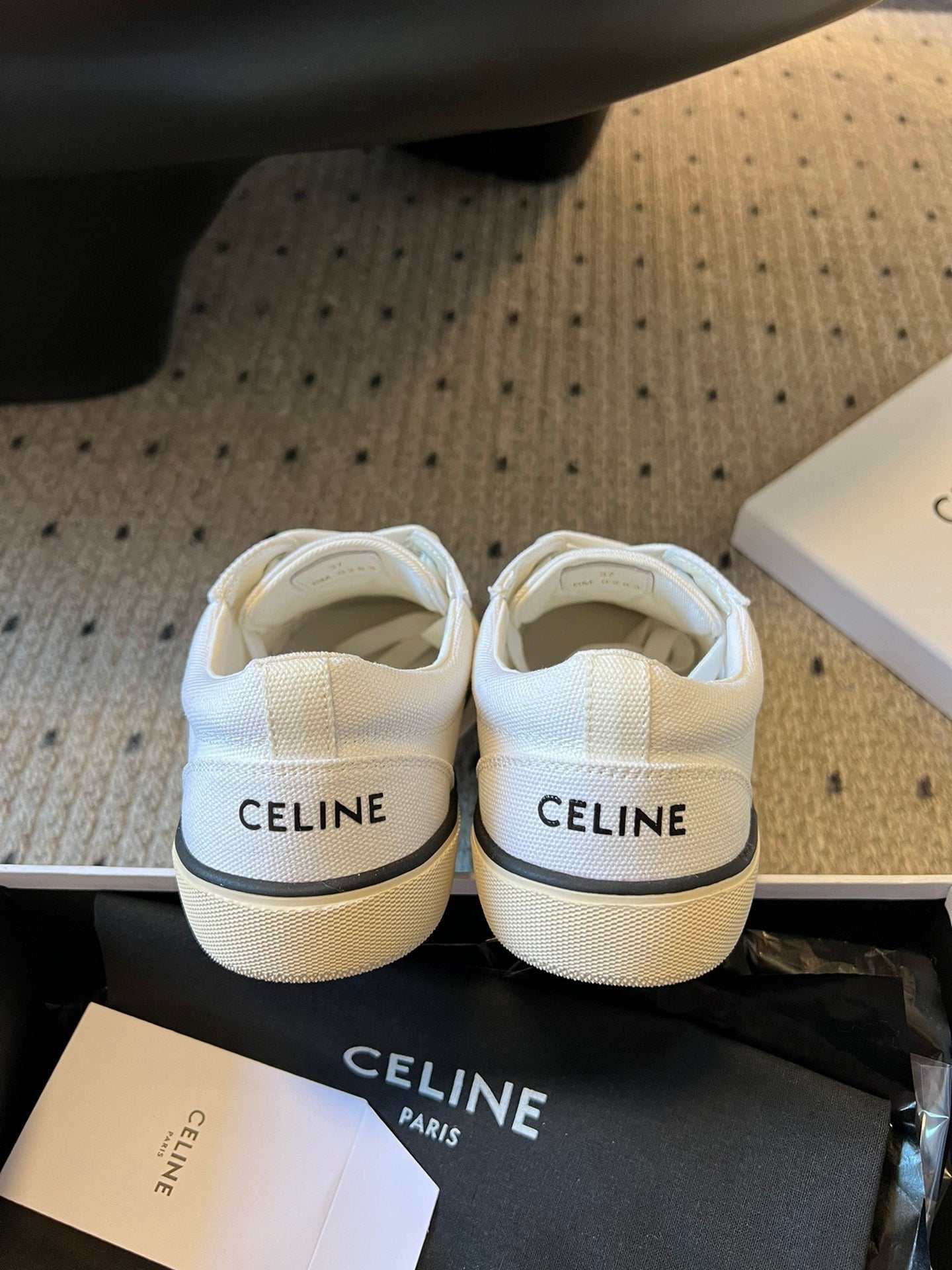 TRAINER LOW LACE-UP SNEAKER IN WHITE MIX BEIGE CANVAS - 35