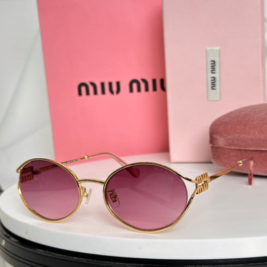 LOGO SUNGLASSES SMU52Y IN METAL - Gold/Pink