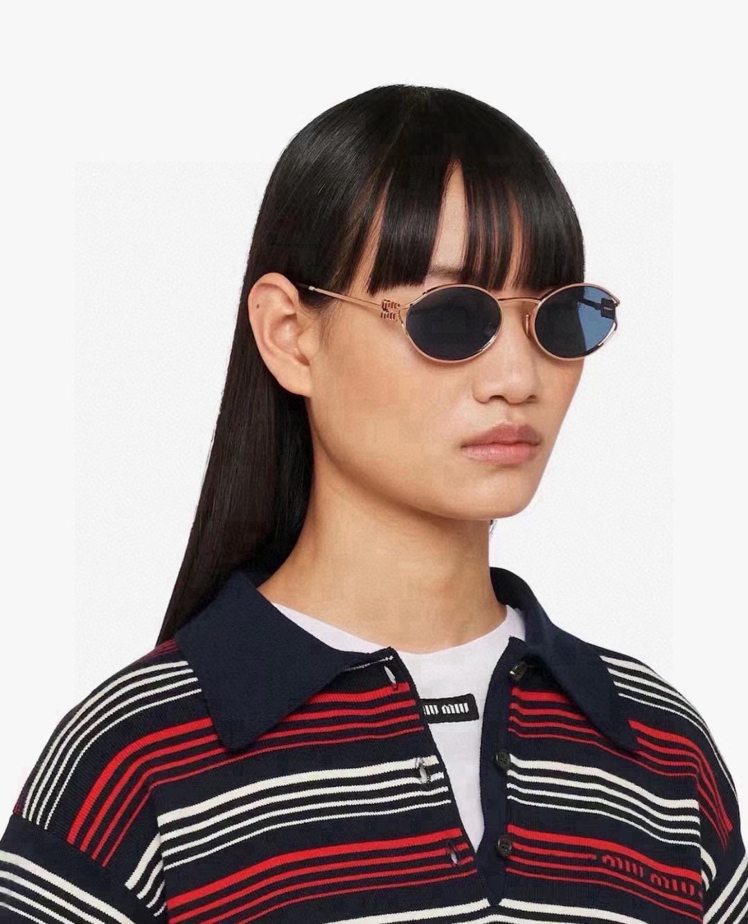 LOGO SUNGLASSES SMU52Y IN METAL - Gold/Pink