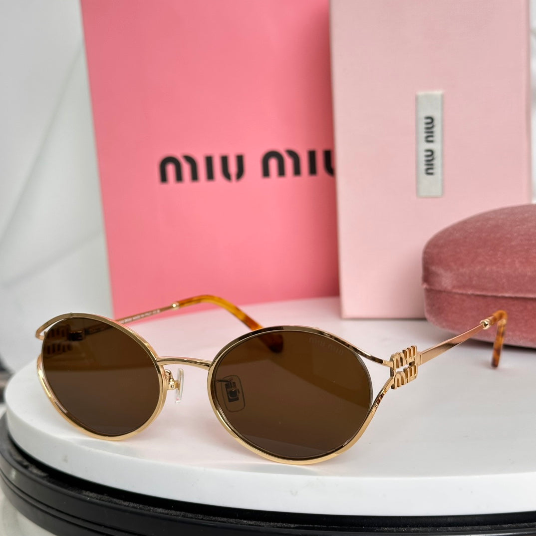 LOGO SUNGLASSES SMU52Y IN METAL - Gold/Pink