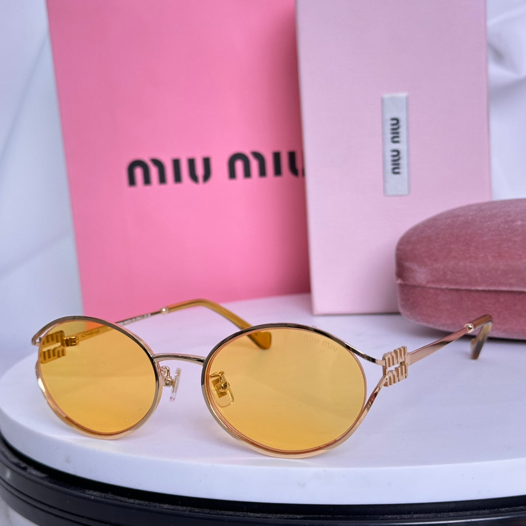 LOGO SUNGLASSES SMU52Y IN METAL - Gold/Pink